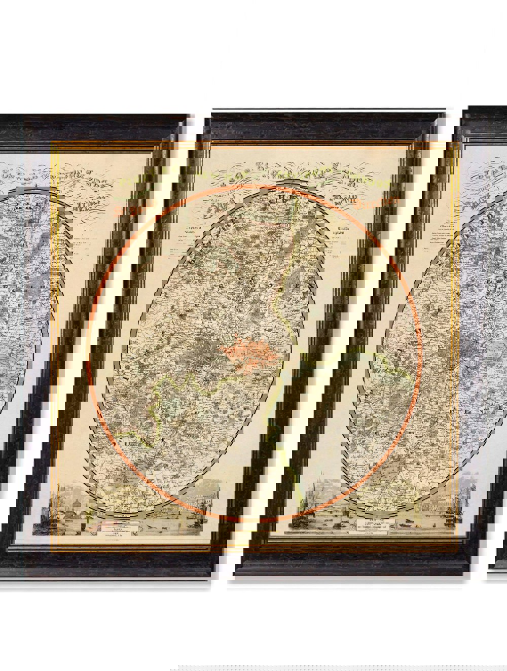 Exceptional Art c.1839 Pigot & Co. New Map of the Environs London