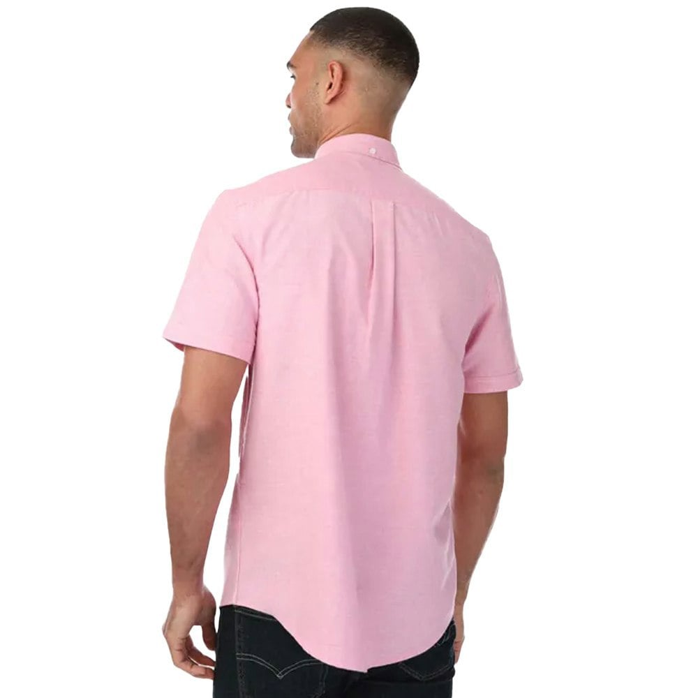 Farah Mens Drayton Oxford Modern Short-Sleeved Shirt - Coral