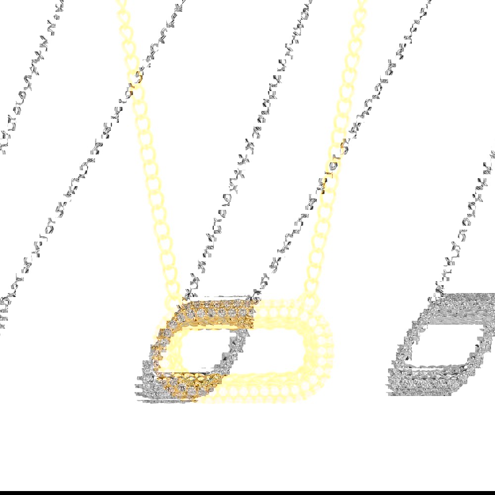 Lila Rasa Timeless Radiance CZ Paperclip Pendant Necklace