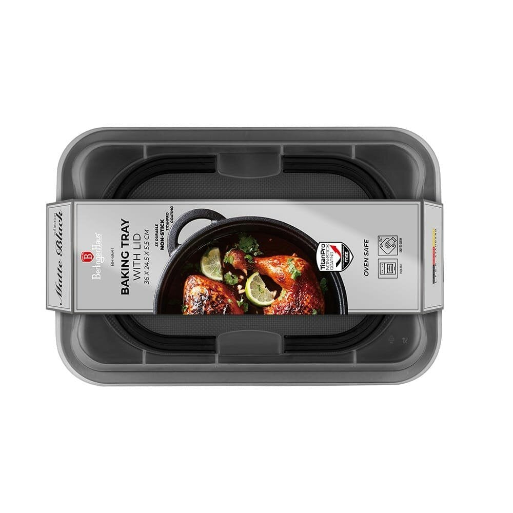Berlinger Haus Oblong roaster with lid Berlinger Haus BH8641 Matte Black
