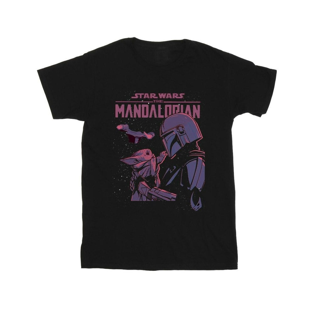 Star Wars Mens The Mandalorian Hello Friend T-Shirt - Black