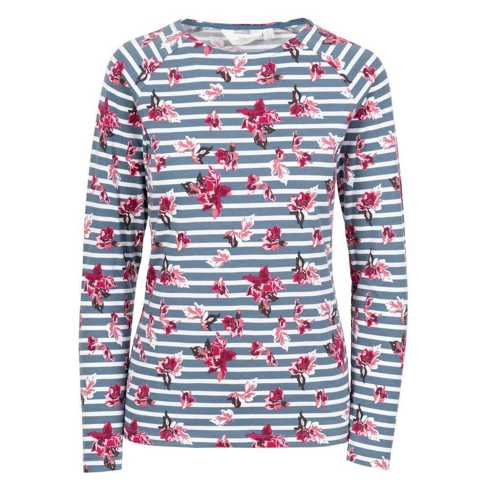 Trespass Womens/Ladies Dellini Floral Long-Sleeved Top - Pewter/Pink/White Stripe