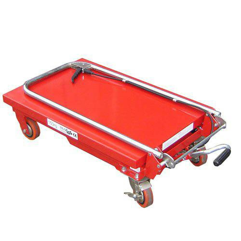 LiftMate Mobile Scissor Lift Table with Folding Handle, 150kg Capacity, Platform Trolley Cart
