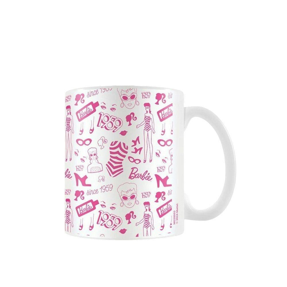 Barbie Patterned Mug - White/Pink