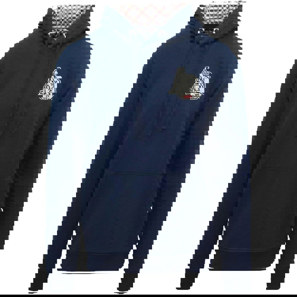 Aquascutum Aq 1851 Patch Logo Hoodie - Navy Blue