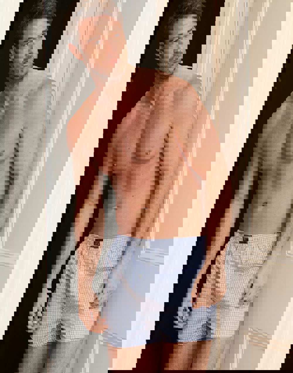 British Boxers – Pale Blue Gingham