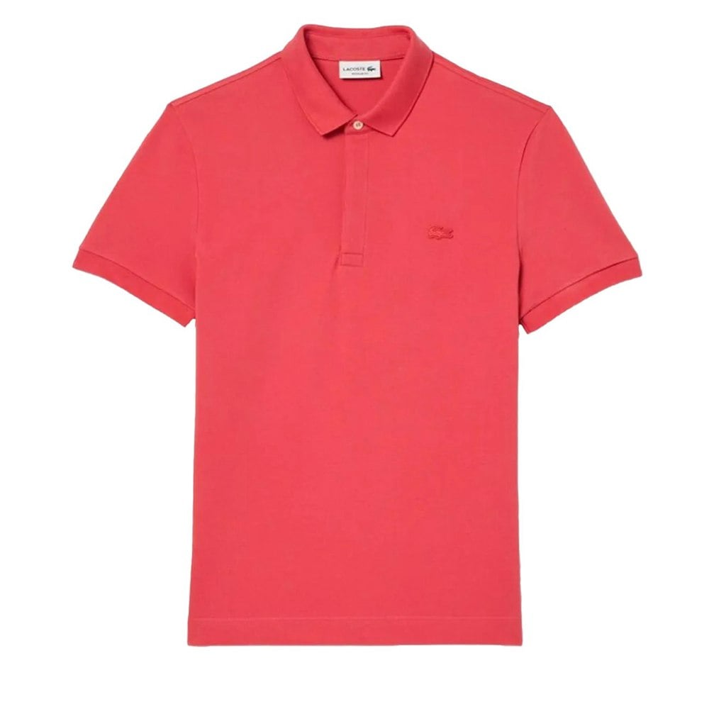 Lacoste Mens Paris Pique Regular Polo Shirt - Red