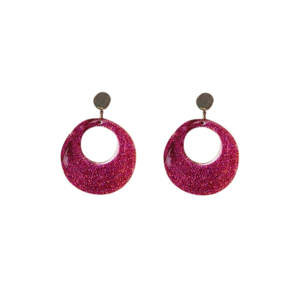 Bristol Novelty Unisex MOD Glitter Clip On Earrings - Pink - One Size - Pink