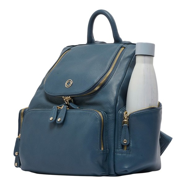 KeriKit England Amber Midi Leather Backpack - Denim Blue