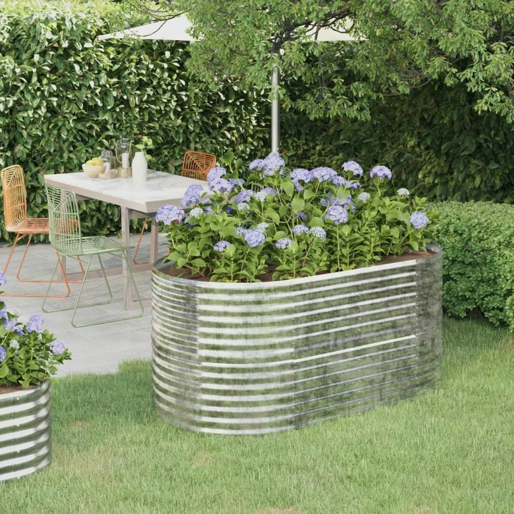 Berkfield Garden Raised Bed Powder-coated Steel 152x80x68 cm Silver