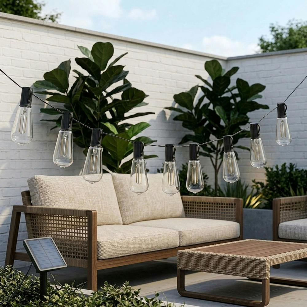 Garden Greatness Outdoor Solar Bulb String Lights