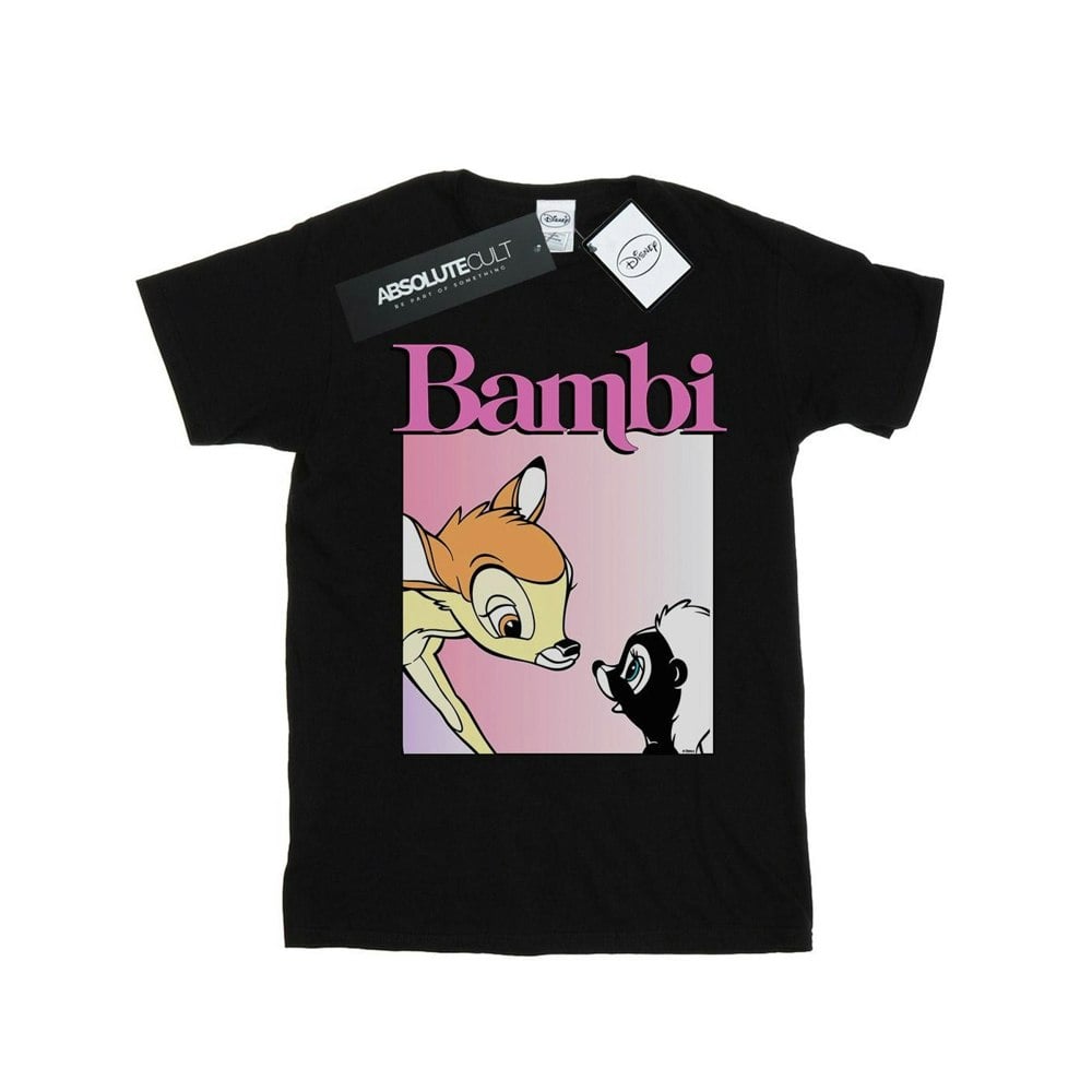 Disney Womens/Ladies Bambi Nice To Meet You Cotton Boyfriend T-Shirt - Black