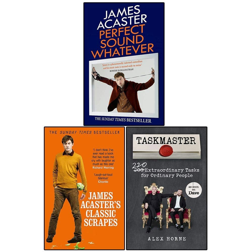 PC Perfect Sound Whatever, James Acaster's Classic Scrapes and Taskmaster 3 Books Collection Set