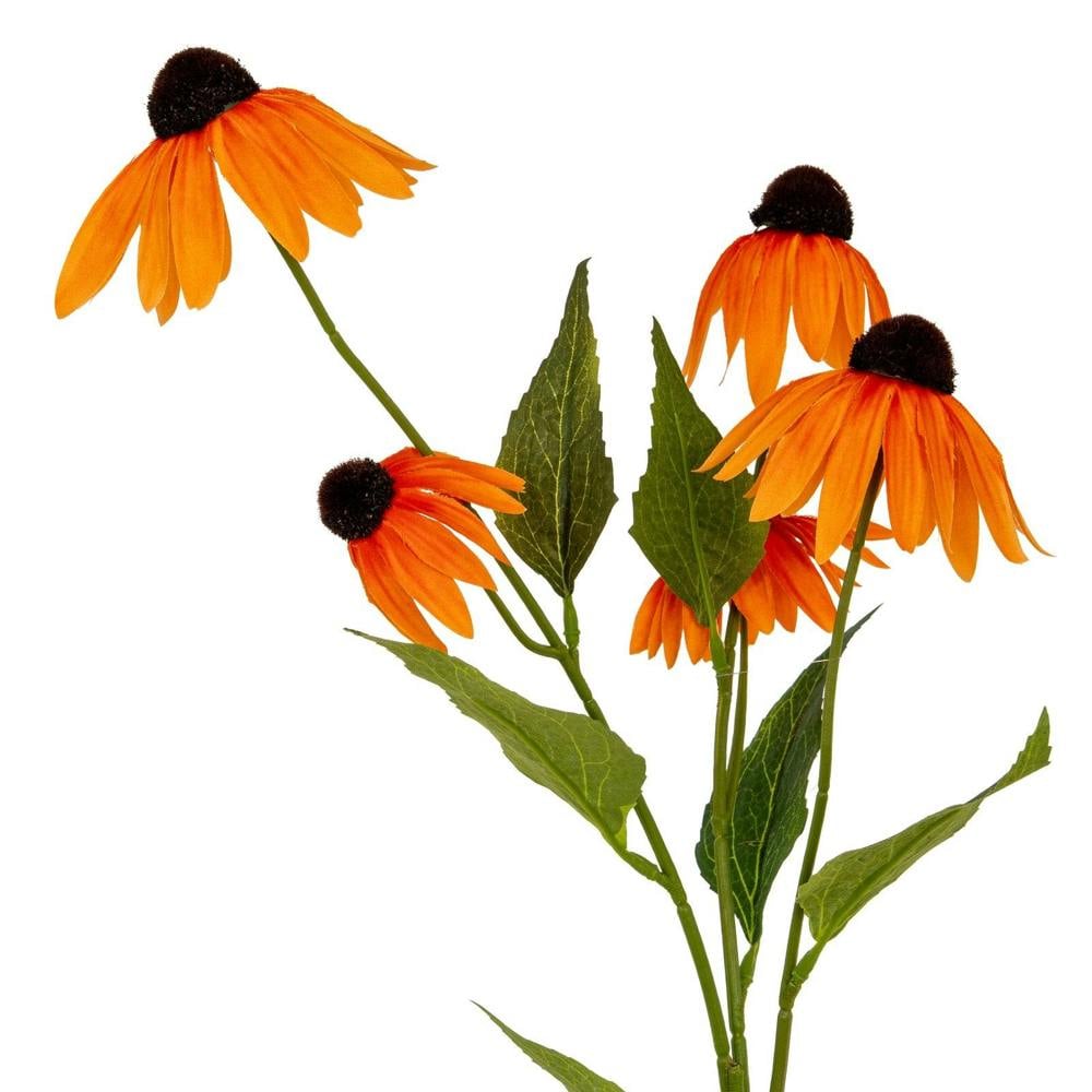 Wyld Haus Set of 3 Artificial Flowers Orange Echinacea Sprays