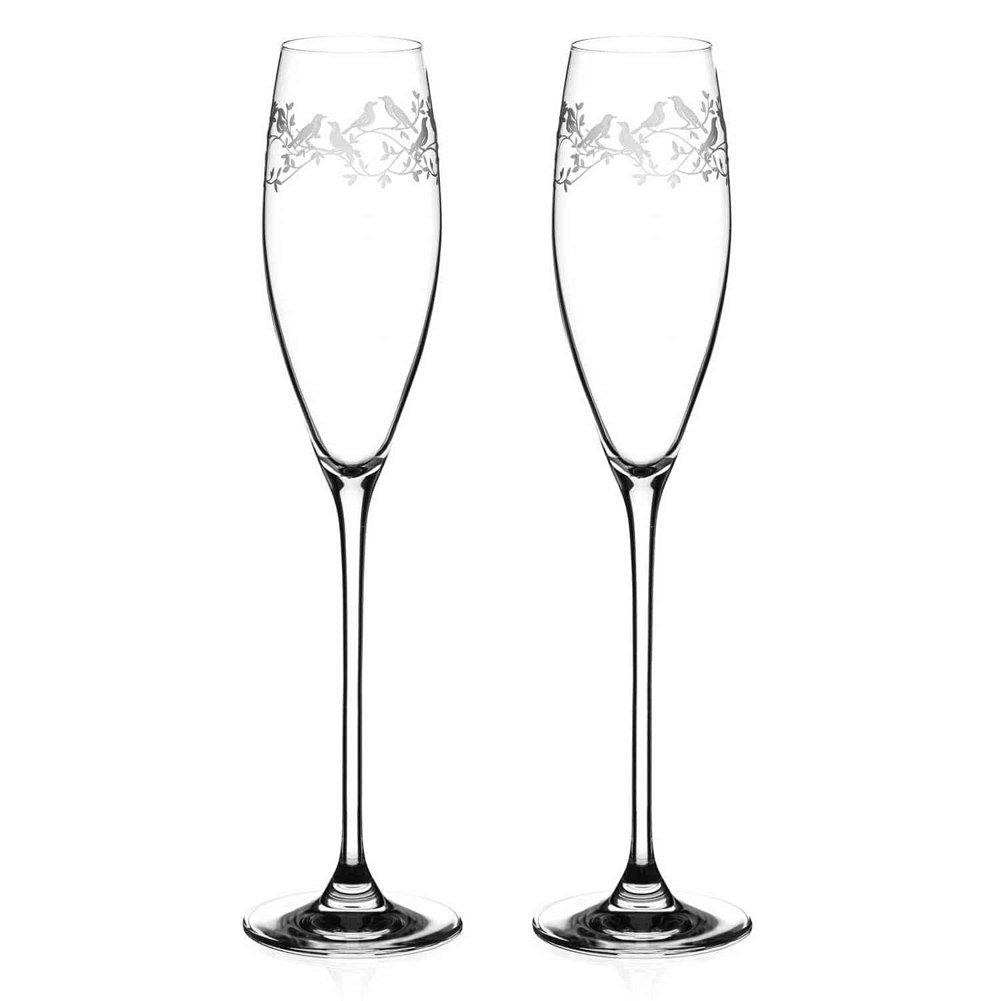 Diamante Birdsong Champagne Flutes - Set of 2