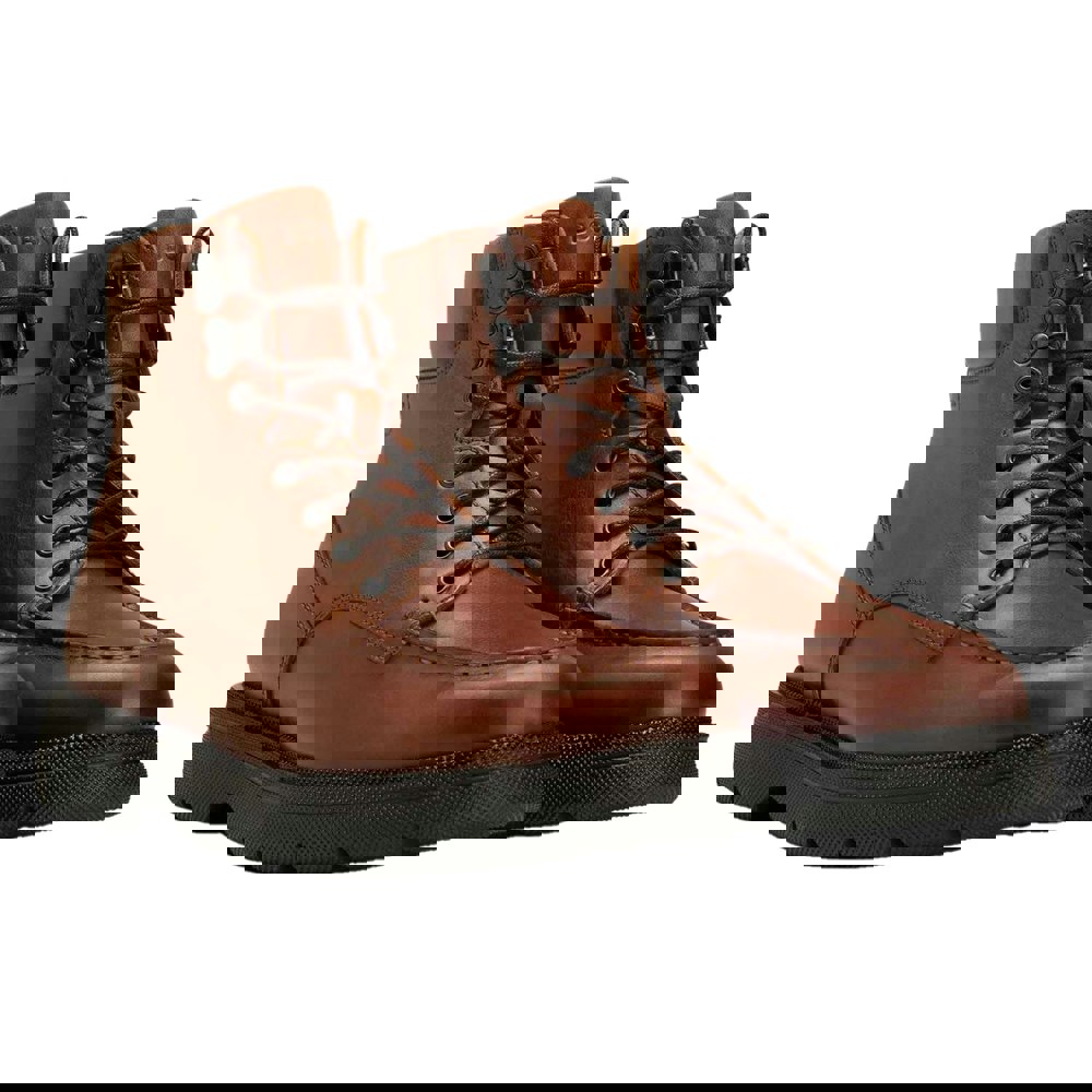 Boss Mens Jacob Leather Ankle Boots - Brown