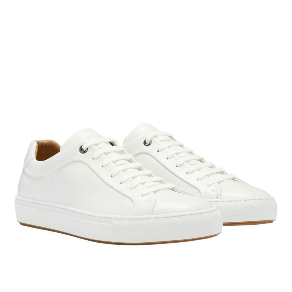 Boss Mens Mirage Leather Tennis Trainers - White