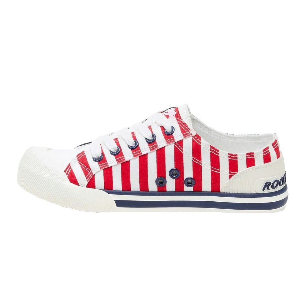 Rocket Dog Womens Jazzin Spangle Trainers - Red/White/Navy