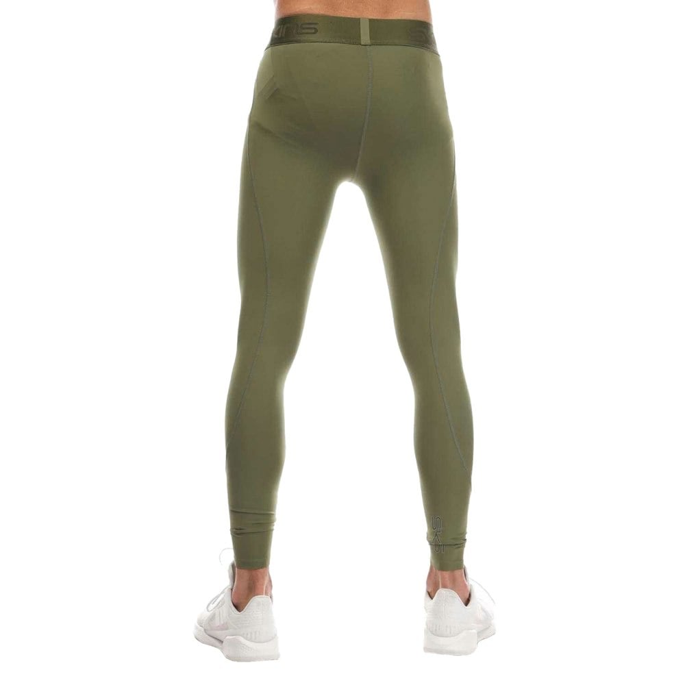 Skins Mens Series-2 Long Leggings - Khaki Green
