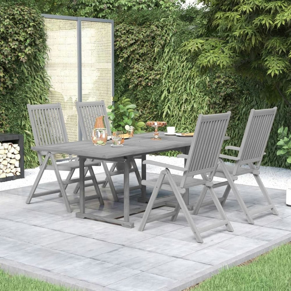 Berkfield 5 Piece Garden Dining Set Solid Wood Acacia