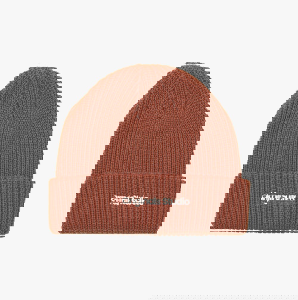 Jack & Jones VESTERBRO Mens Beanie Brandy Brown