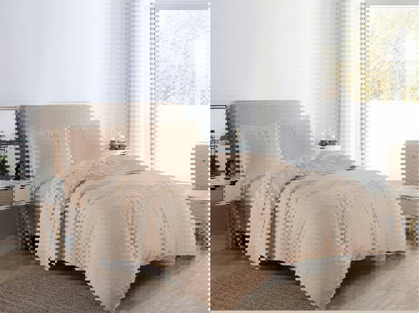 HomeSpace Direct 100% Brushed Cotton Flannellette Duvet Cover Set