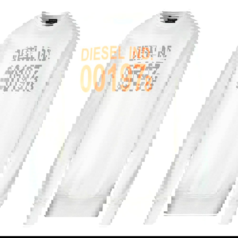 Diesel 001978 Logo White Sweater - Nova Clothing
