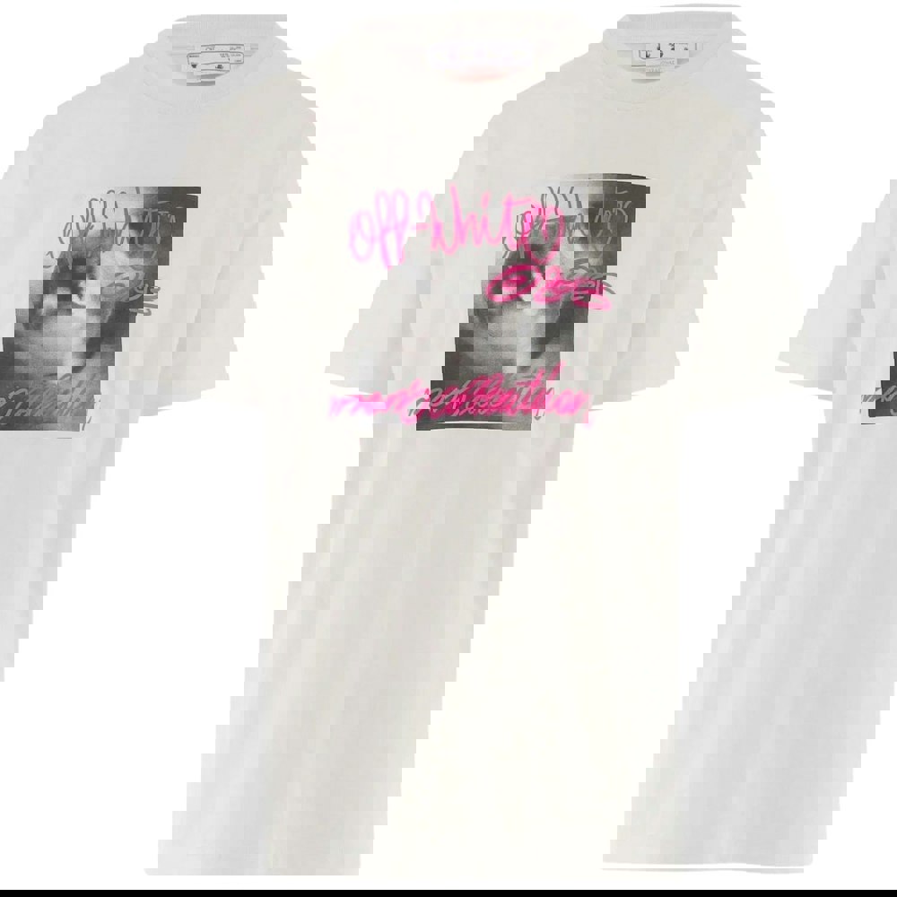 Off-White Tornado Type Slim Fit White T-Shirt S