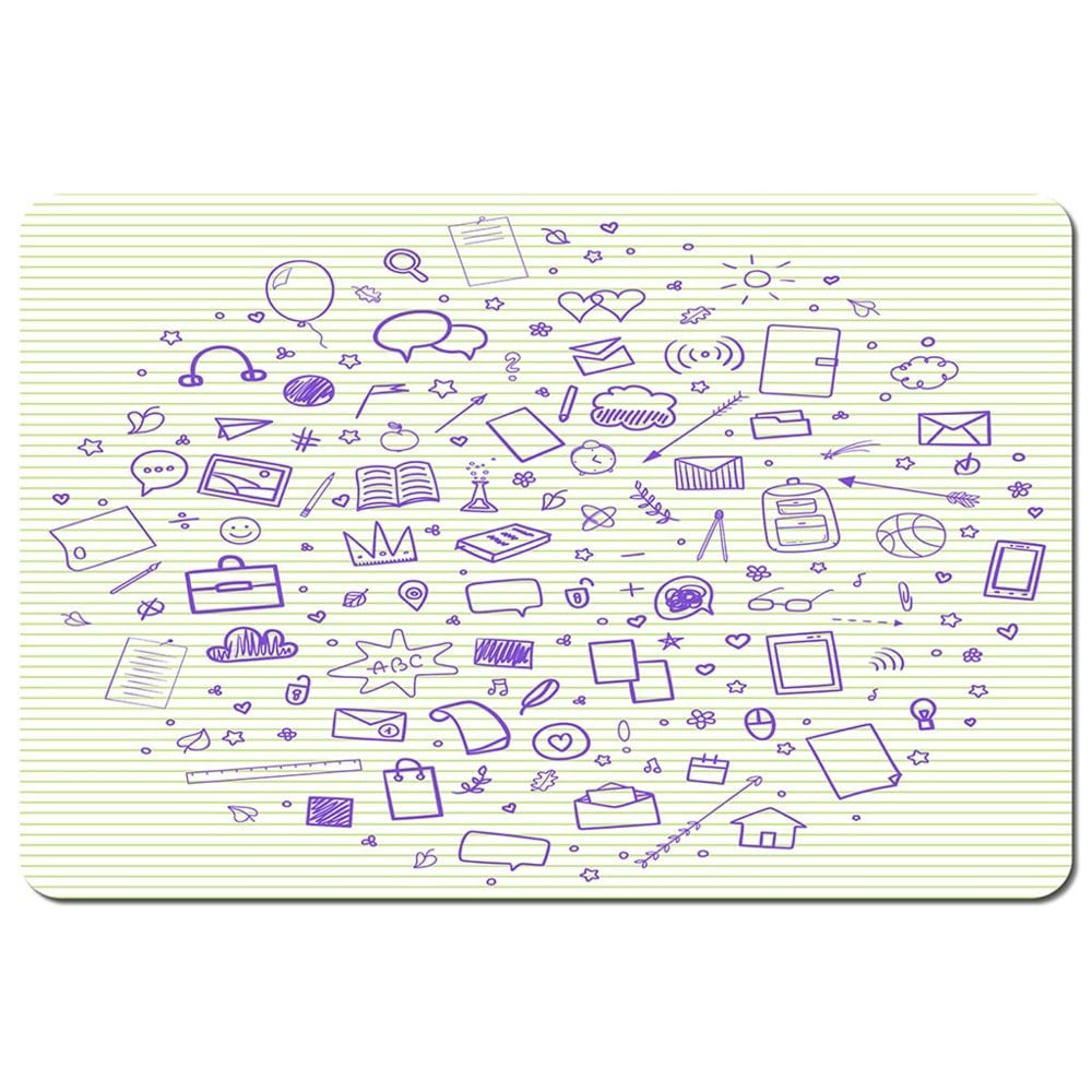 Benjamin Tate Design Abstract line pattern with school supplies (Placemat)