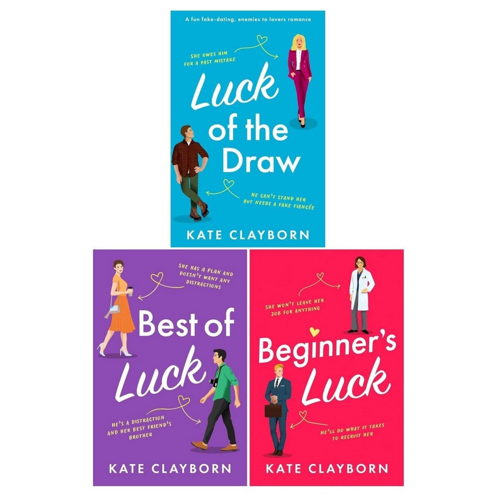 Chance of a Lifetime Series 3 Books by Kate Clayborn Beginner's Luck, Luck of the Draw, Best of Luck