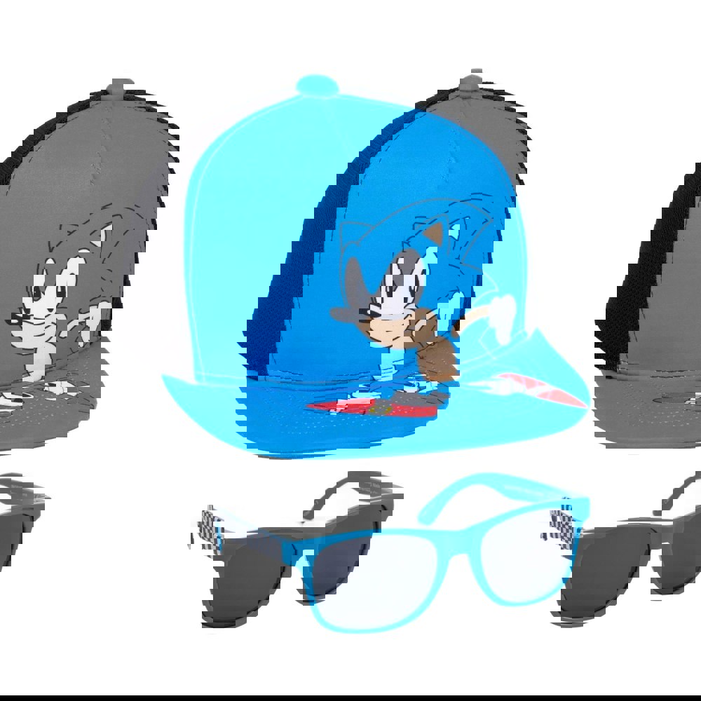 Sonic The Hedgehog Childrens/Kids Sunglasses Baseball Cap Set - Blue/Black