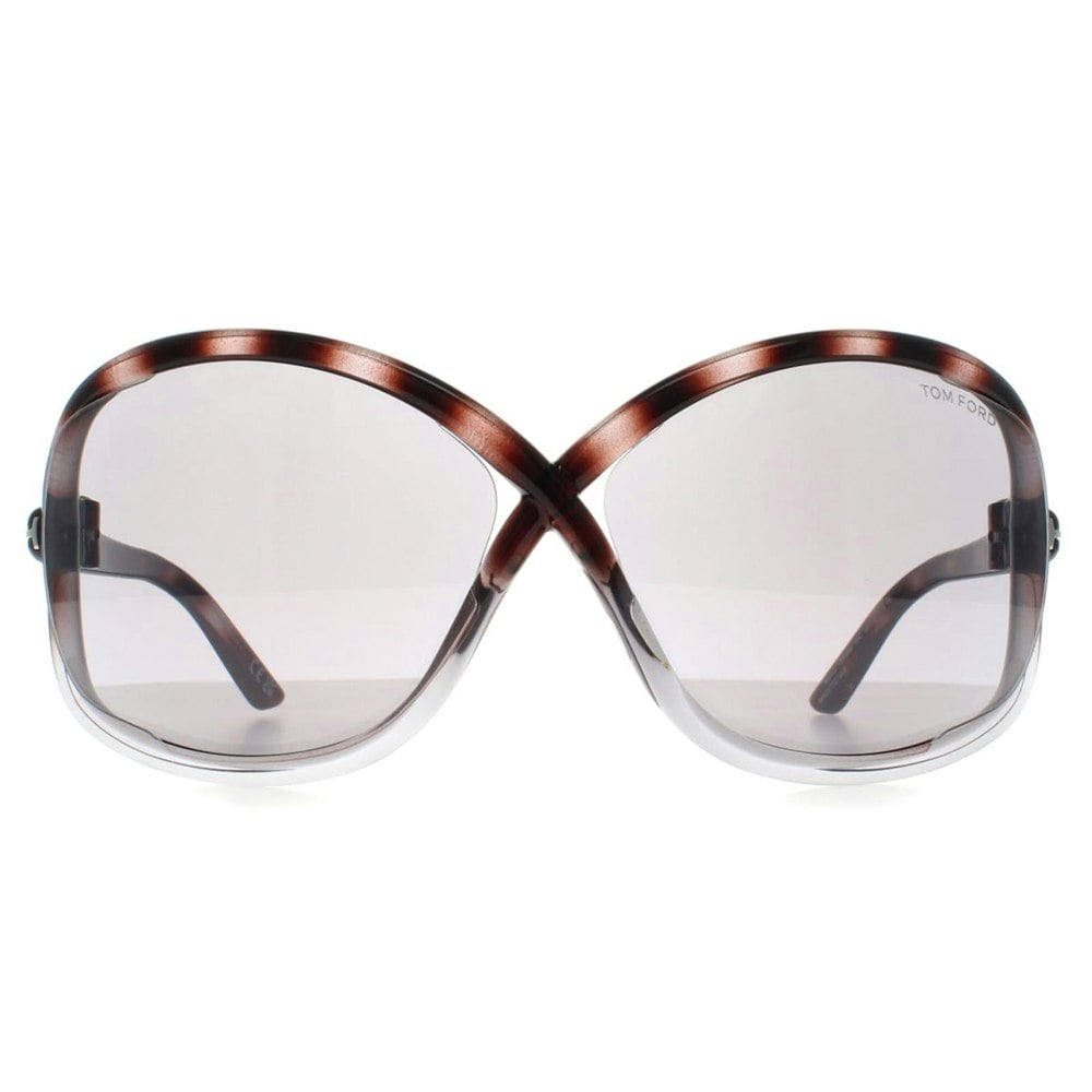 Tom Ford Sunglasses Bettina FT1068 55C Gradient Grey Tortoise Smoke Grey Silver Mirror