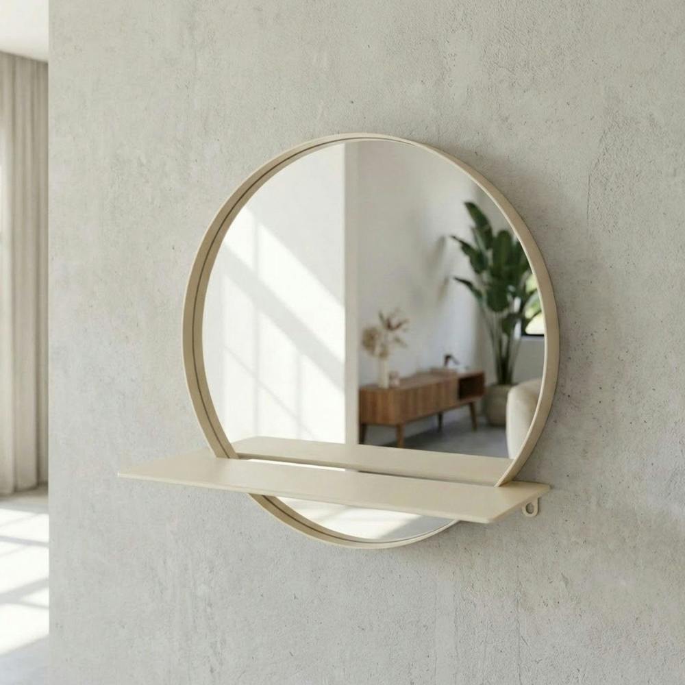 Garden Greatness Maison Round Mirror With Shelf