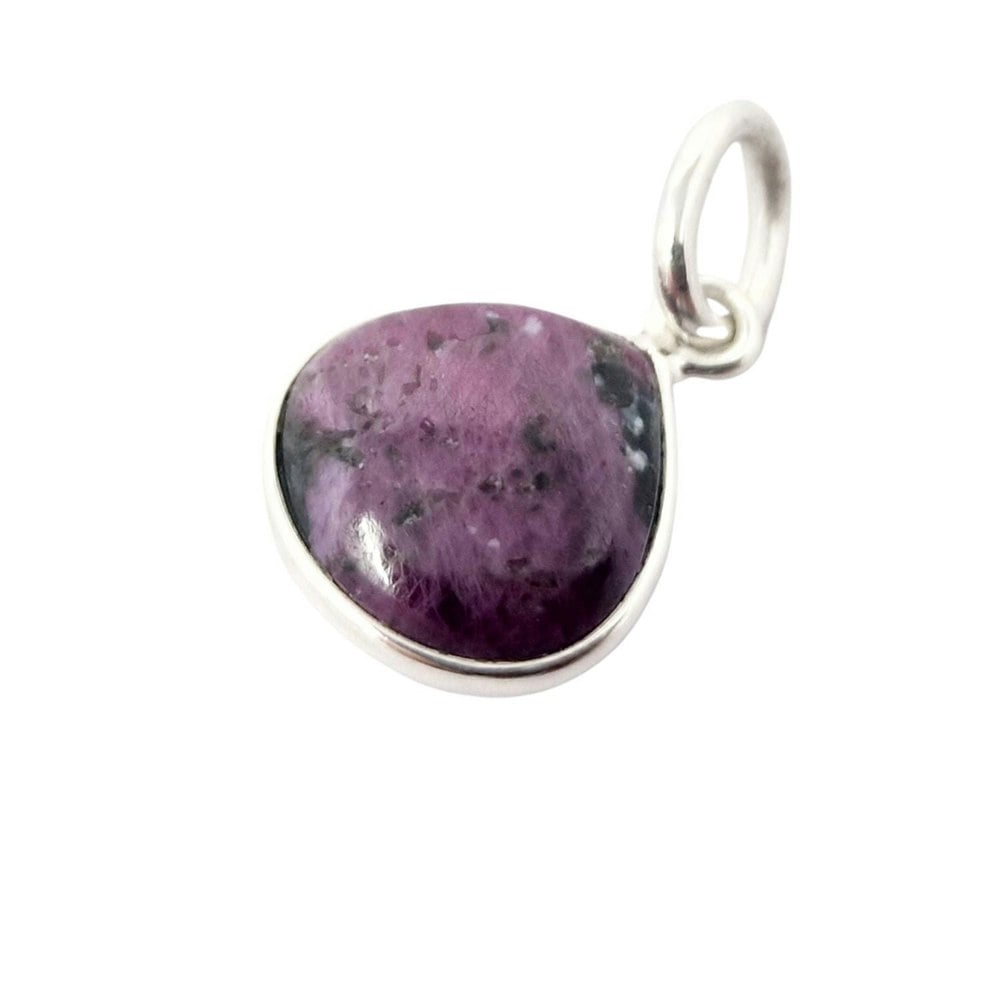 Silver Ruby July Birthstone Heart Charm Pendant