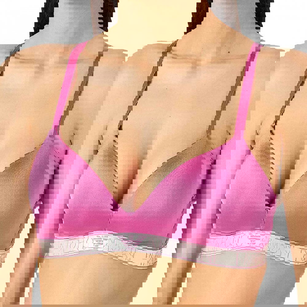 Emporio Armani Iconic Microfiber Padded Triangle Bra, Azalea