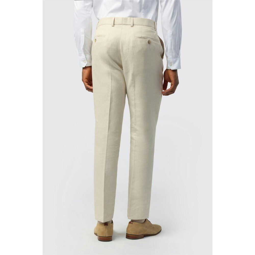 Ted Baker Tailored Fit Stone Linen Cotton Trousers