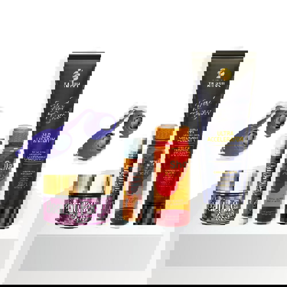 Tan Touch Island Dream Ultra Tanning Kit - Island Dream Ultra Accelerator, Goggles, Lip Balm, Face Pot & Tan Shot Bundle