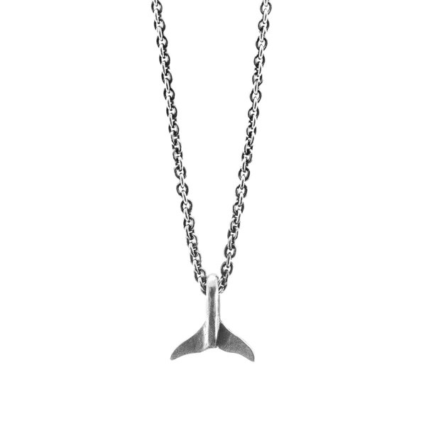 ANCHOR & CREW Think Ocean Mini Whale Silver Necklace Pendant