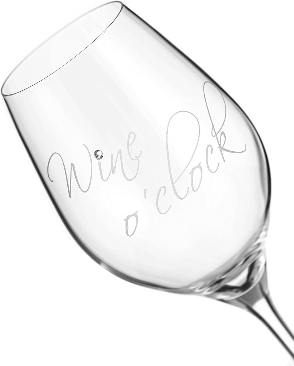 Wine o'Clock Novelty Wine Glass - Single Glass