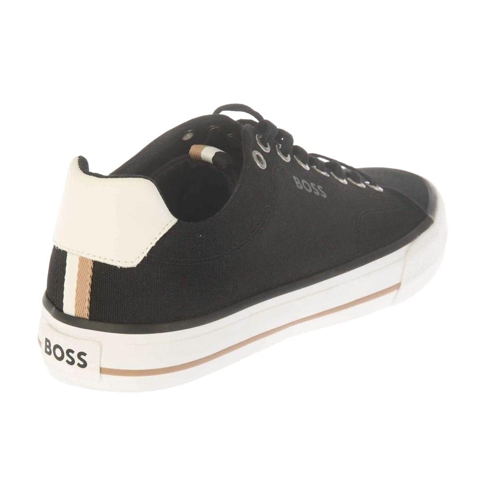 Boss Mens Aiden Leather Tennis Trainers - Black