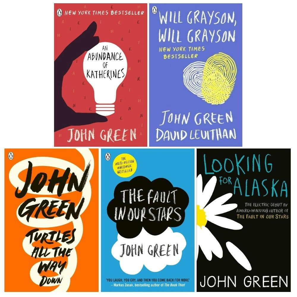 John Green 5 Book Set Looking for Alaska, The Fault in Our Stars, An Abundance of Katherines & more