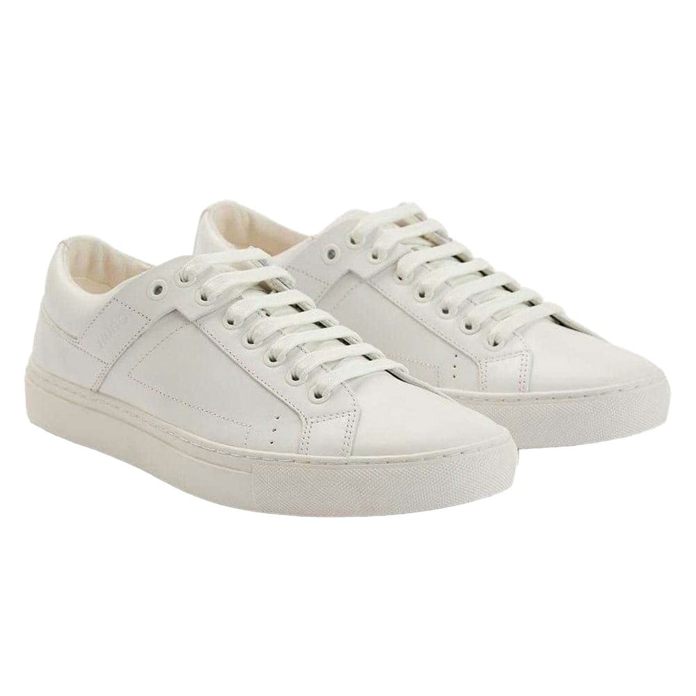Hugo Mens Futurism Leather Tennis Trainers - White