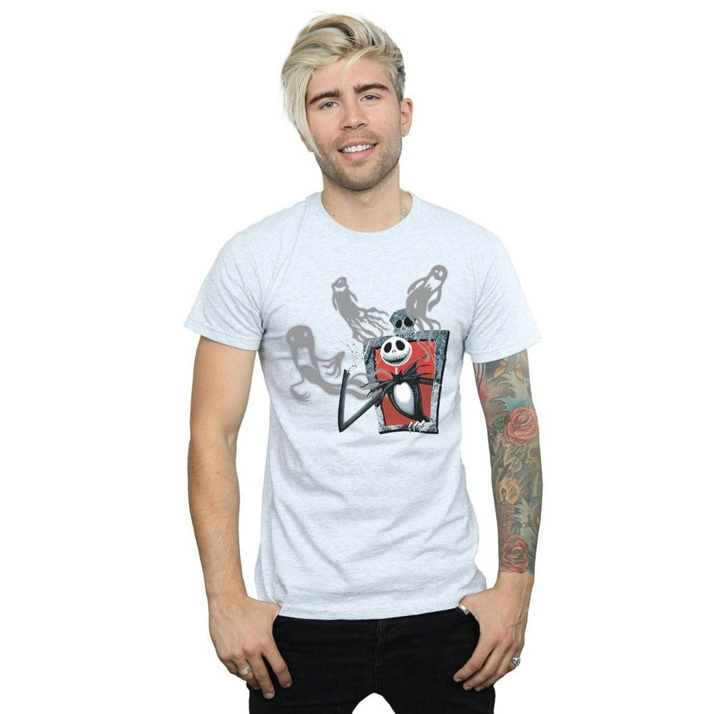 Disney Mens Nightmare Before Christmas Ghosts Of Jack T-Shirt - Sports Grey