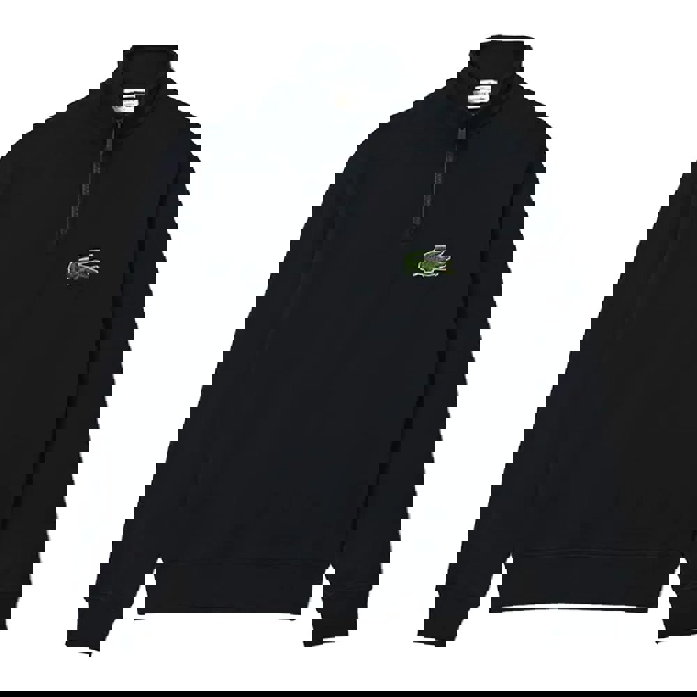 Lacoste Unisex Adult Quarter Zip Loose Sweatshirt - Black