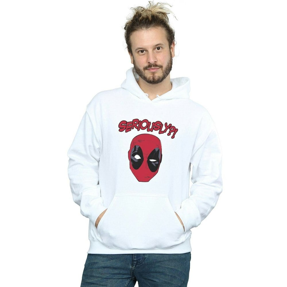Marvel Mens Deadpool Seriously Hoodie - White