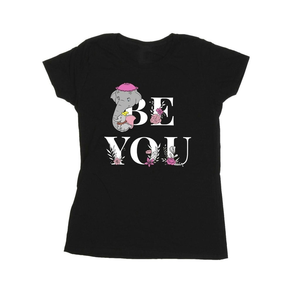 Disney Womens/Ladies Dumbo Be You Cotton T-Shirt - Black