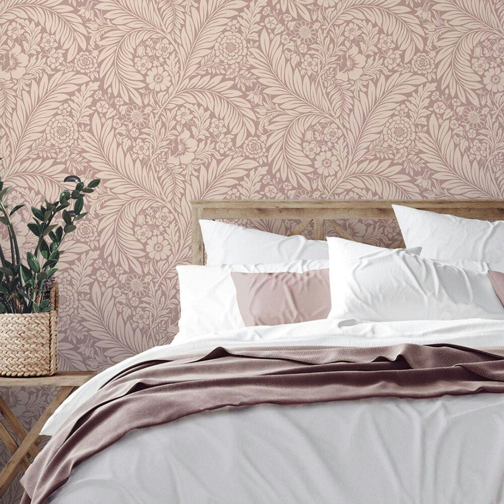 World Of Wallpaper Florence Leaf Wallpaper - Blush Pink