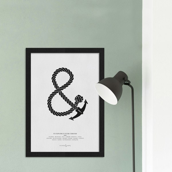 Anchor & Crew Curious Explorer Archival Giclée Paper A3 Wall Print On Wall