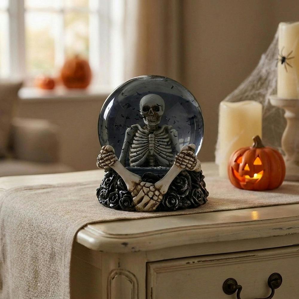 Garden Greatness Light-Up Halloween Skeleton Spinner Globe
