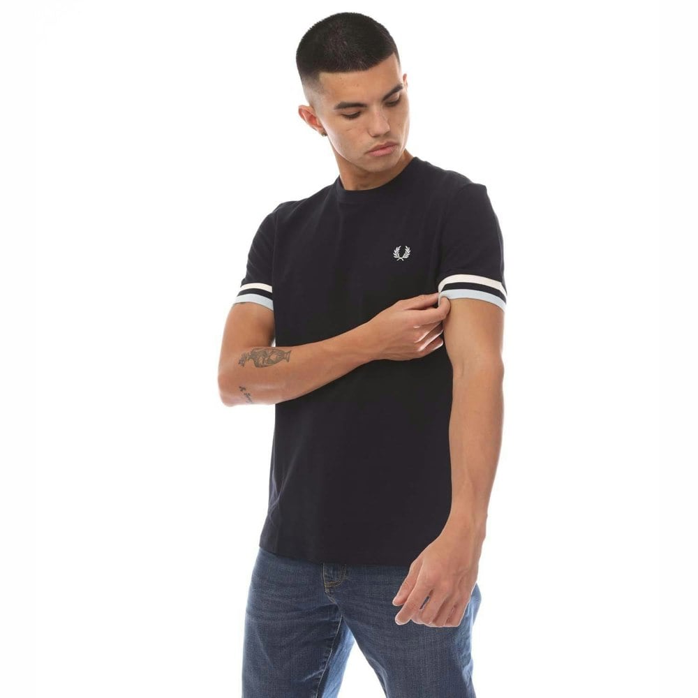 Fred Perry Mens Bold Pique Tipped T-Shirt - Navy